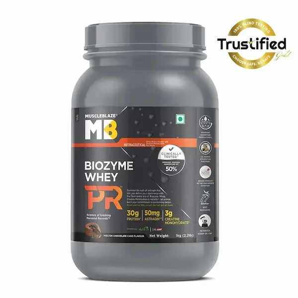 MuscleBlaze Biozyme Whey PR | Molten Chocolate Cake | 1kg