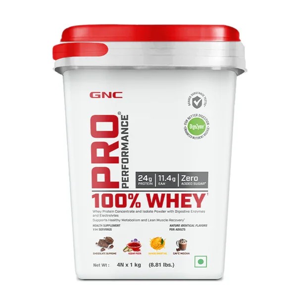 GNC 100% Whey Protein | Pack of 4 Assorted | 4kg