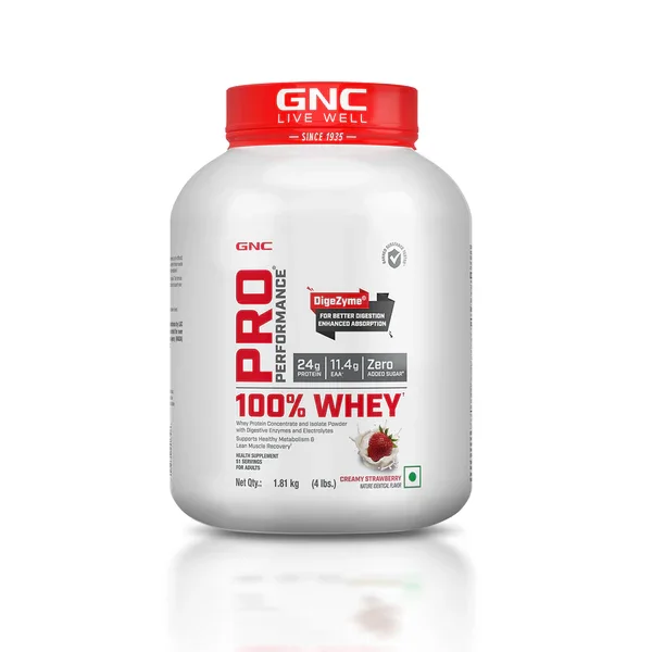GNC 100% Whey Protein | Strawberry | 1.81kg