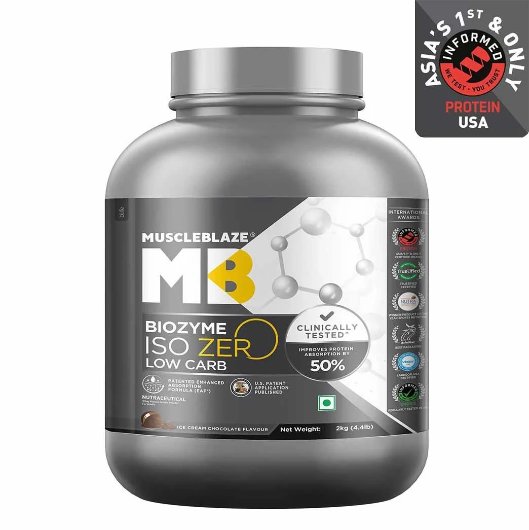 MuscleBlaze Biozyme Iso-Zero Low Carb | Swiss Chocolate Hazelnut | 2kg