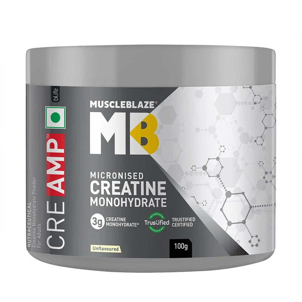 MuscleBlaze Creatine Monohydrate CreAMP | Unflavoured | 100 g