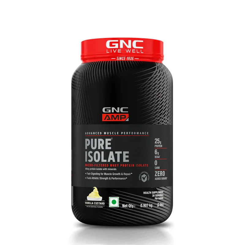 GNC AMP Pure Isolate (Low/Zero Carb) | Vanilla Custard | 907g
