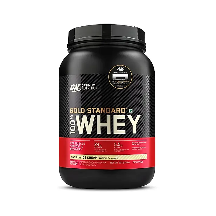 ON Gold Standard 100% Whey Protein Powder | Vanilla Ice Cream  | 907g