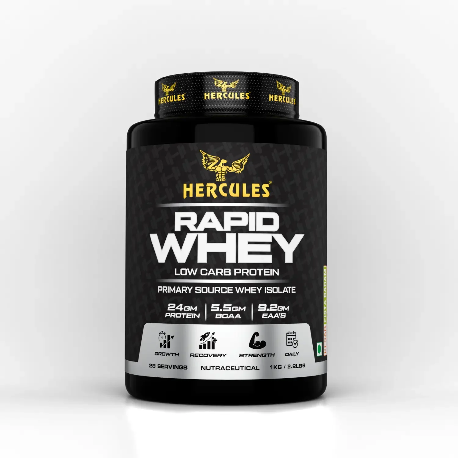 Hercules Rapid Whey Low Carbs Protein | Kesar Pista | 1kg