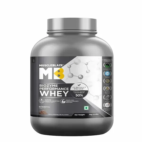 MuscleBlaze Biozyme Performance Whey | Rich Chocolate | 2kg