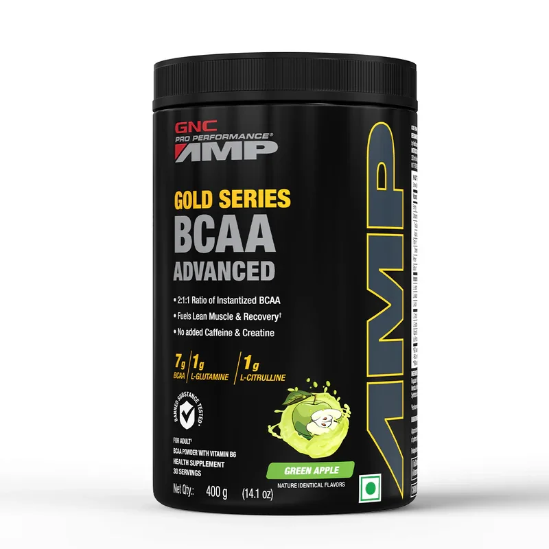 GNC AMP Gold Series BCAA Advanced | Green Apple | 400g