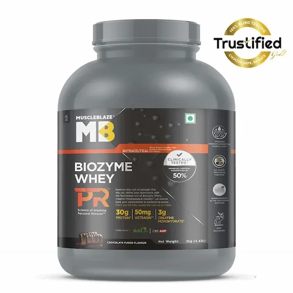 MuscleBlaze Biozyme Whey PR | Chocolate Fudge | 2kg