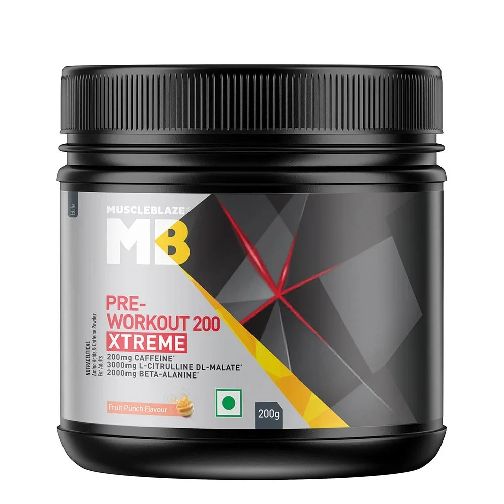 MuscleBlaze PRE Workout 200 Xtreme | Fruit Punch | 200g