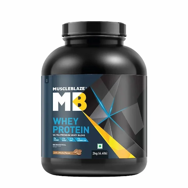 MuscleBlaze 100% Whey Protein with Digestive Enzyme | Rich Milk Chocolate | 1.82kg