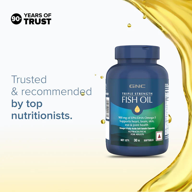 GNC Triple Strength Fish Oil | 60 Softgels - Image 2